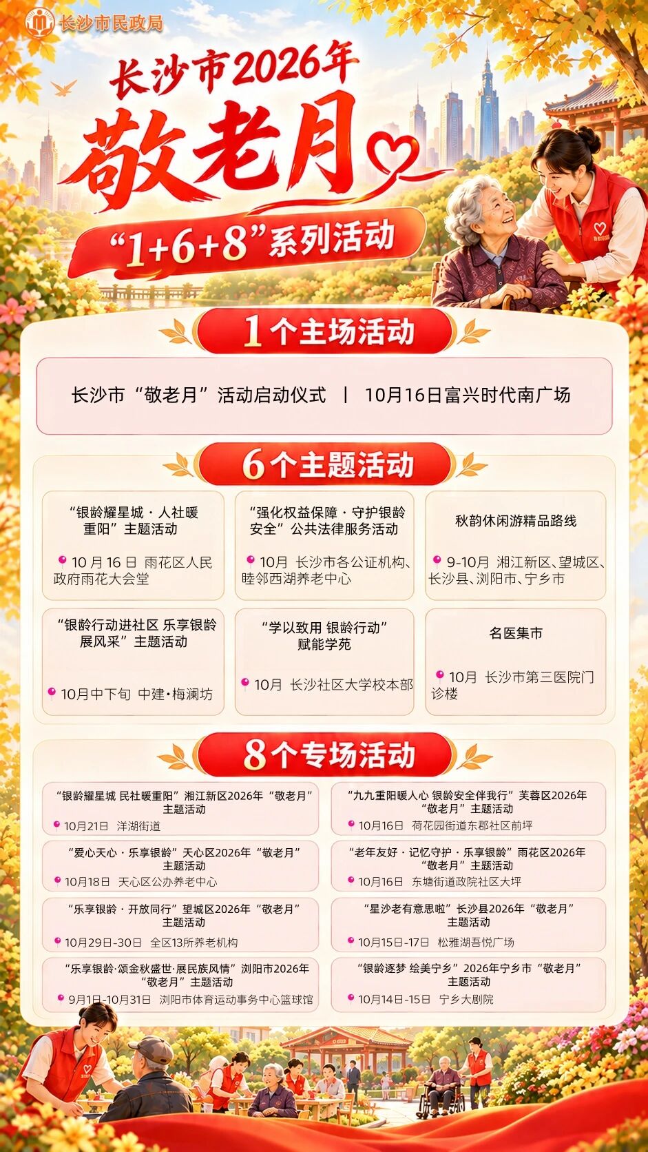 2026年“敬老月”,长沙开展“1+6+8”系列活动