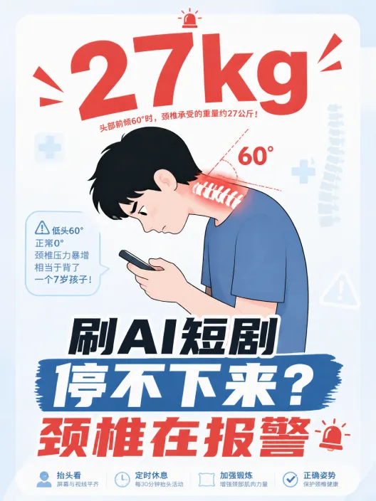 健康科普丨刷AI短剧停不下来?骨科医生掏心窝子说几句