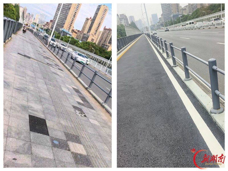 从 “颠簸难行” 到 “一路平顺”——长沙市人民路浏阳河大桥人行道焕新升级