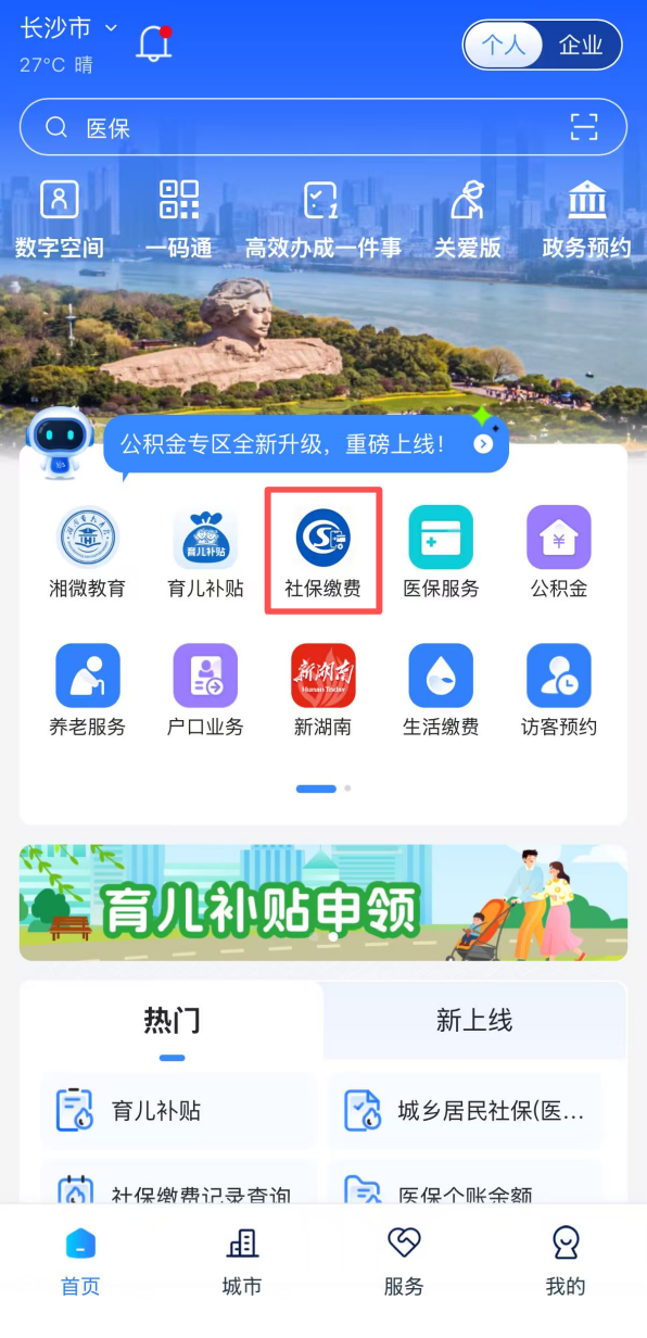 2027年医保缴费,就上“湘易办”