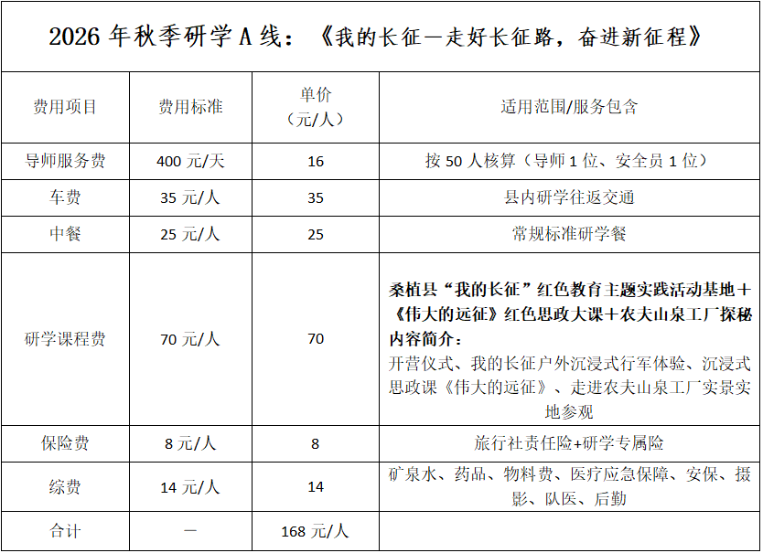 桑植县发布2026年秋季研学线路【内附具体线路】
