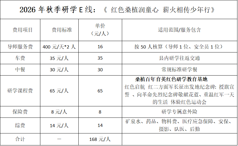 桑植县发布2026年秋季研学线路【内附具体线路】