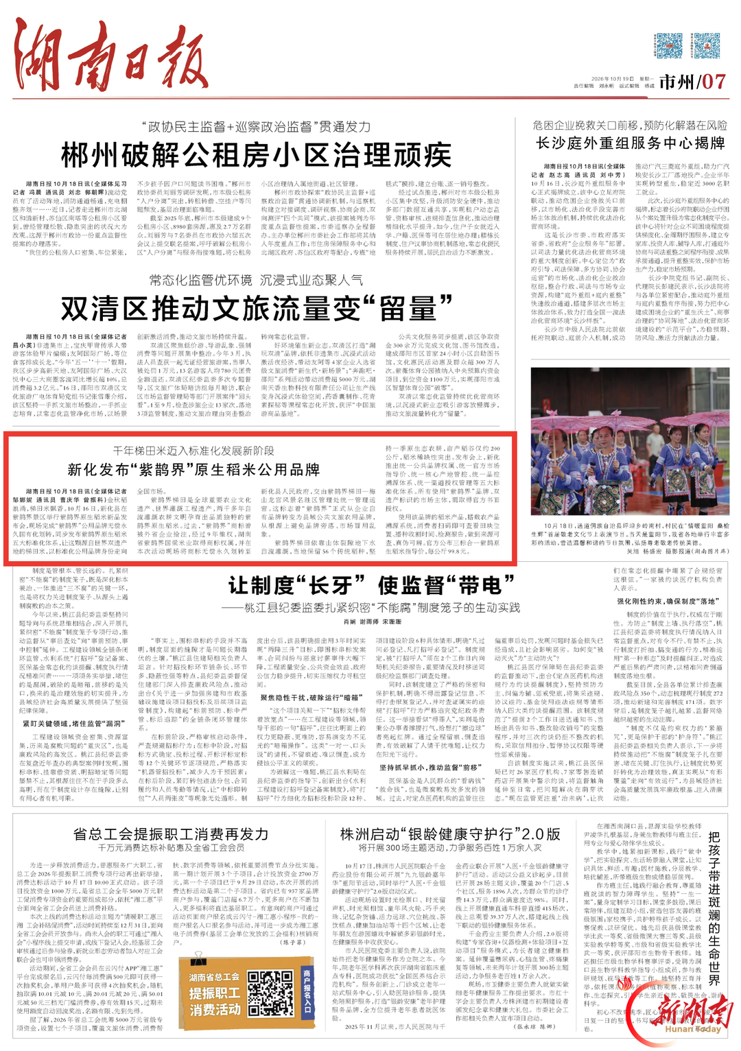 新化发布“紫鹊界”原生稻米公用品牌|湖南日报
