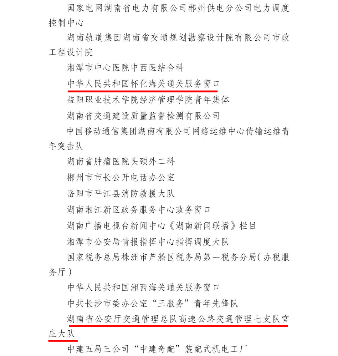 国家级荣誉!怀化这些集体入围