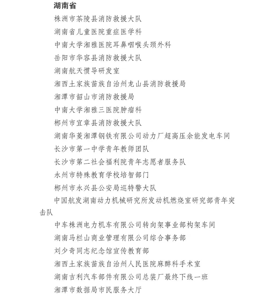 湖南这些集体入选！第22届全国青年文明号拟命名集体公示