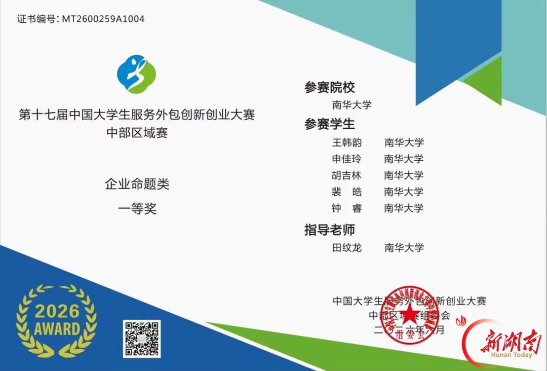 南华学子在第十七届中国大学生服务外包创新创业大赛中斩获全国一等奖