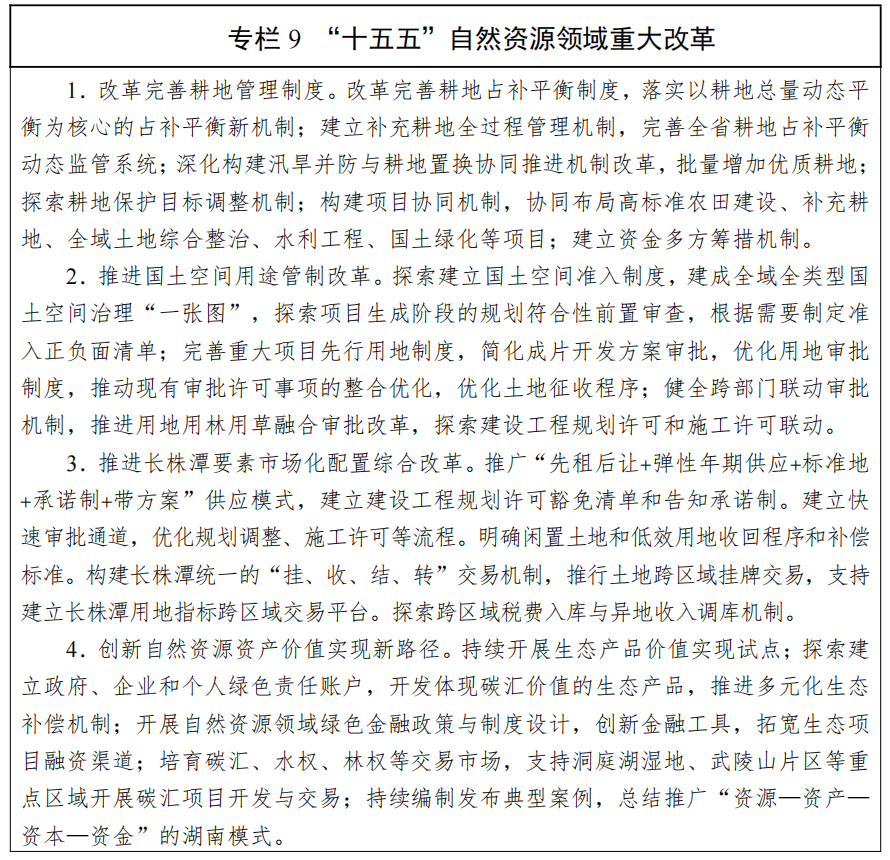 湖南省人民政府关于印发《湖南省自然资源保护利用“十五五”规划》的通知