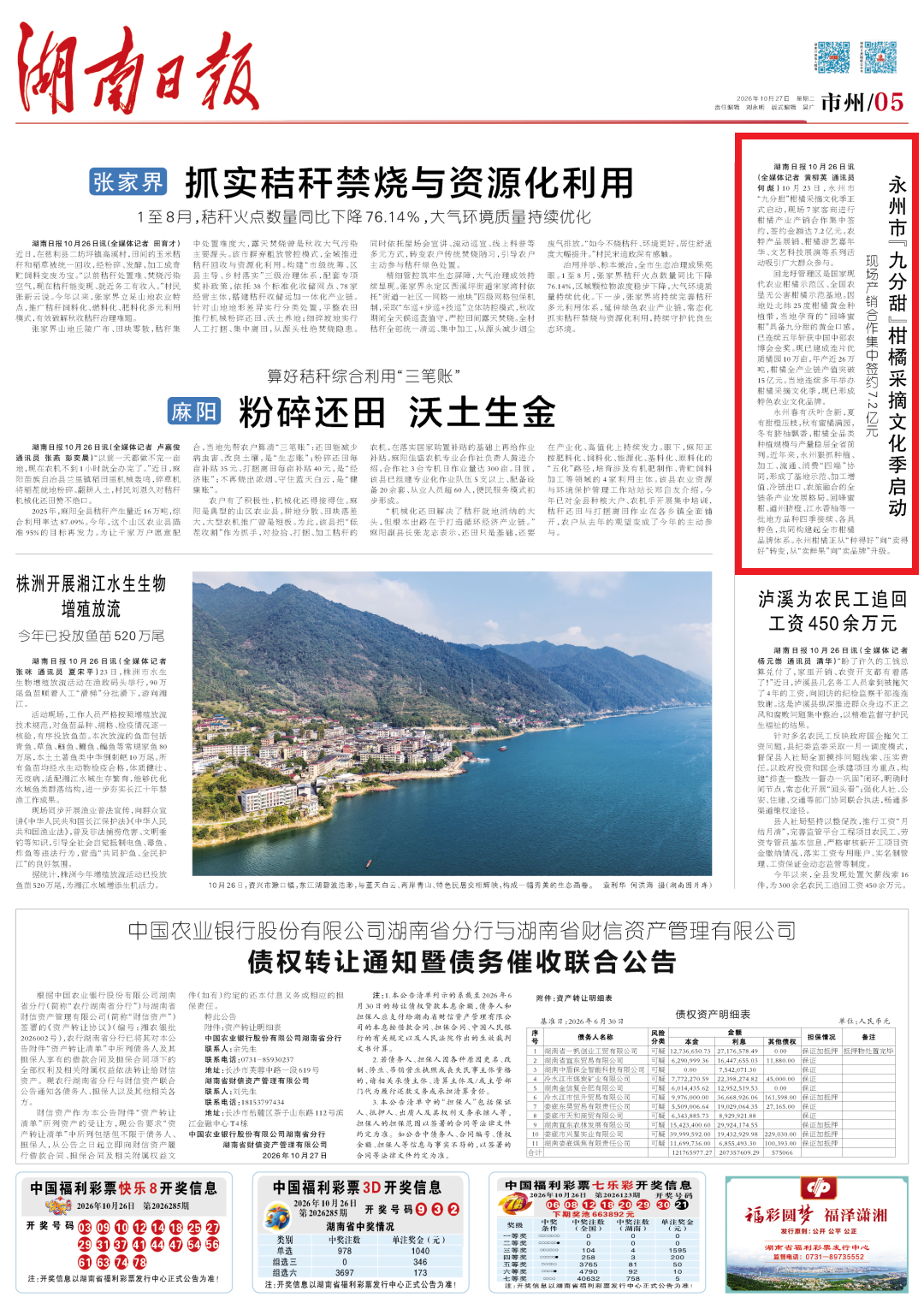永州市“九分甜”柑橘采摘文化季启动 现场产销合作集中签约7.2亿元@湖南日报