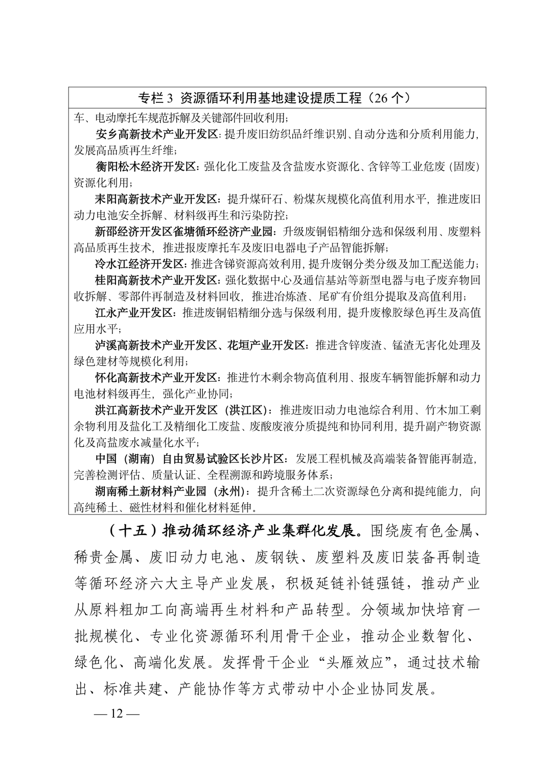 《湖南省“十五五”循环经济发展规划》(全文)