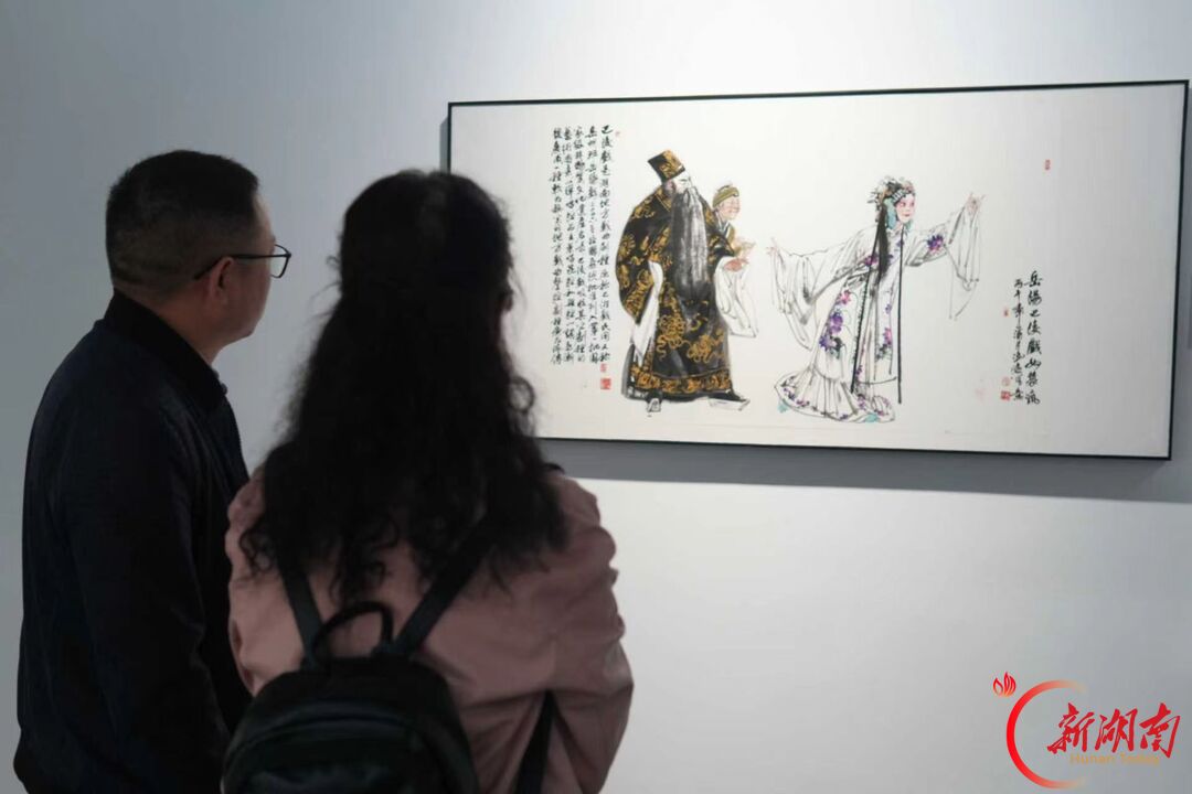 19种乡音入墨,90件书画把湖南戏台“搬”进宣纸里