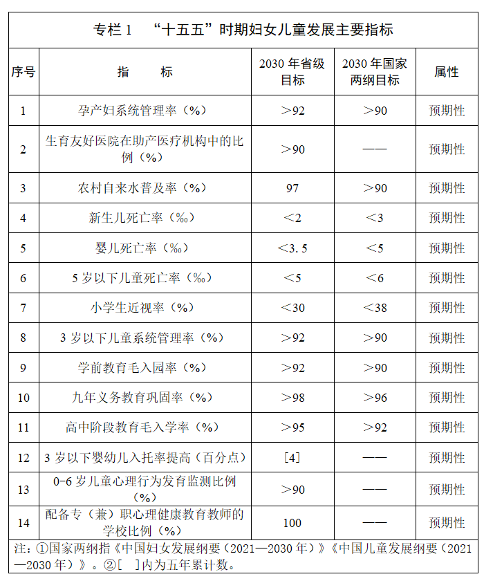 《湖南省妇女儿童发展“十五五”规划》(全文)