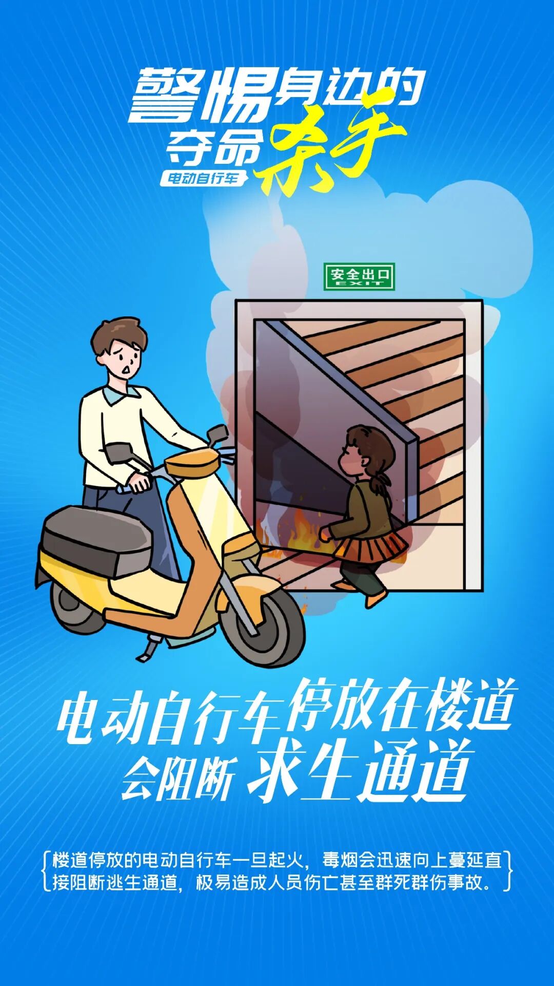 违规停放电动车引火灾,行拘7日!