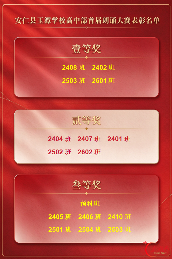 安仁县玉潭学校高中部首届班级朗诵大赛圆满落幕
