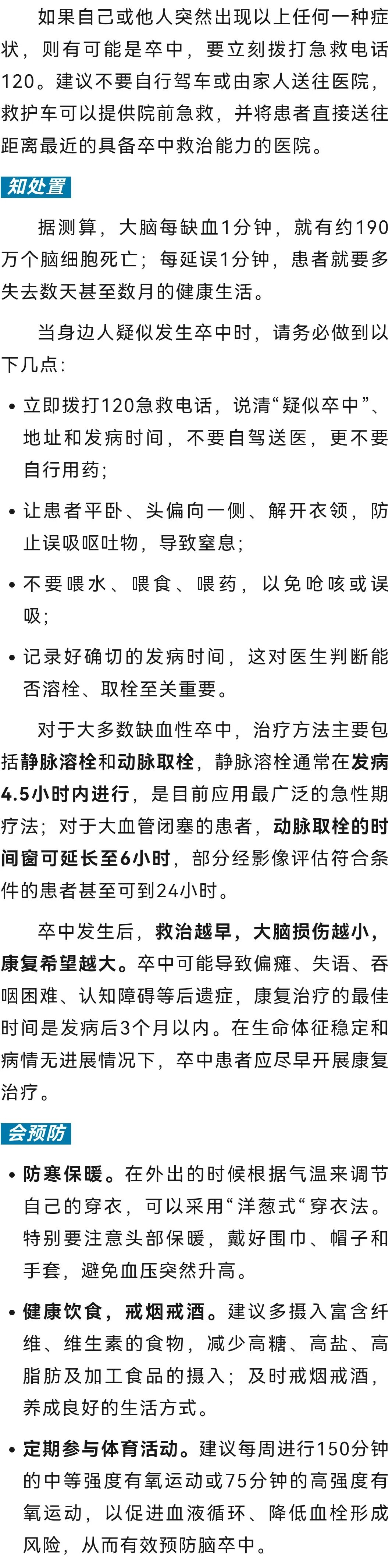 记住“中风120”口诀,关键时刻能救命