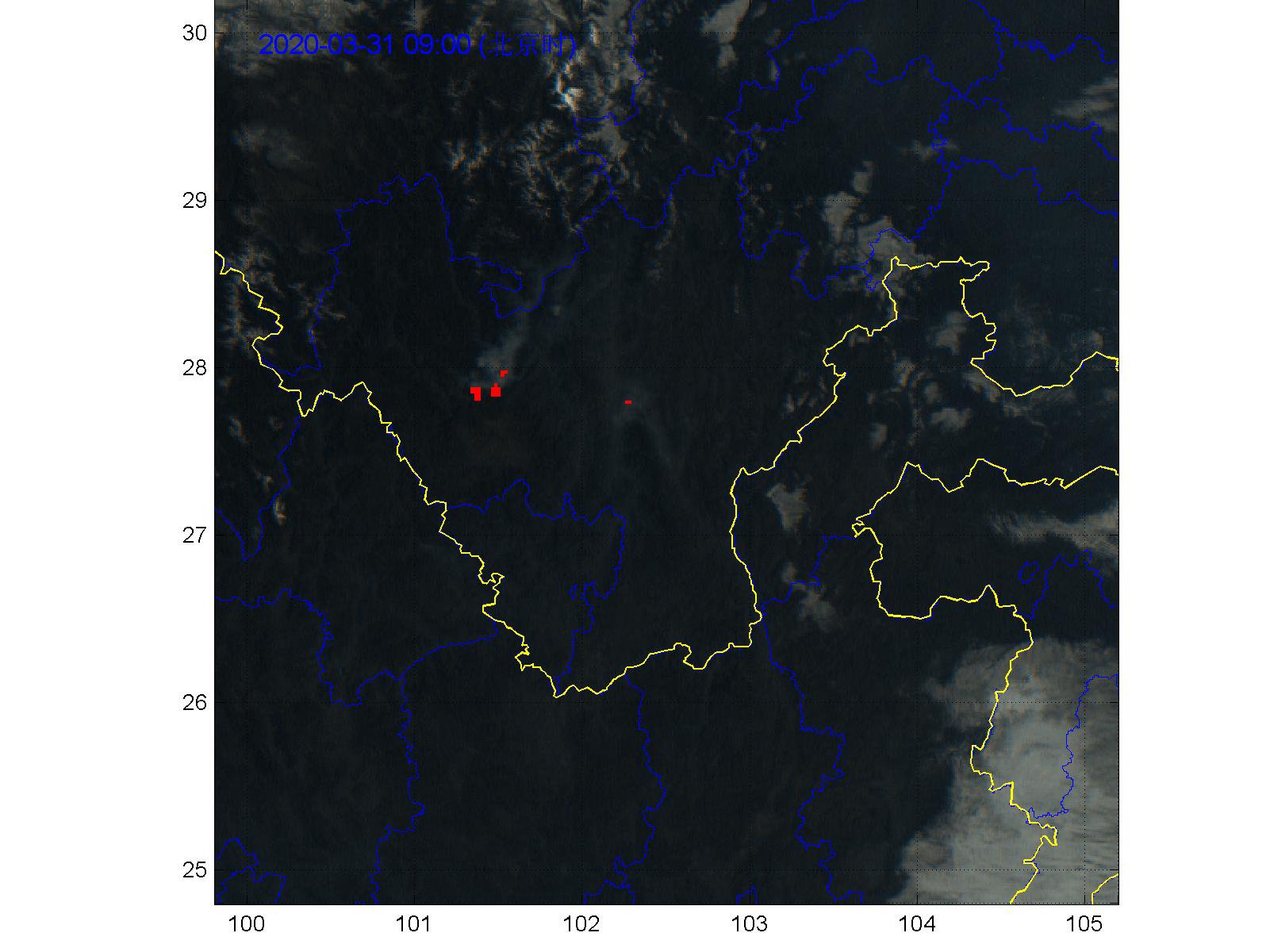 天空之眼解析四川林火：火场向北蔓延但影响面积逐渐缩小