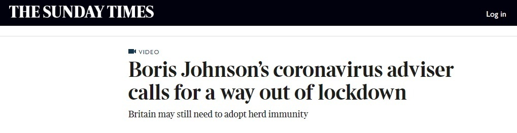 英国专家：封城不解决问题，应重新考虑群体免疫