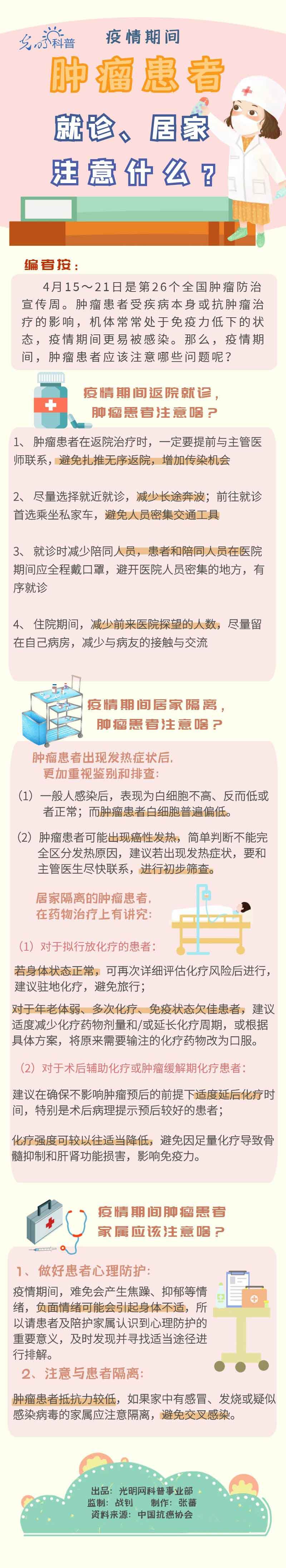 【防疫科普】疫情期间肿瘤患者就诊、居家注意什么?