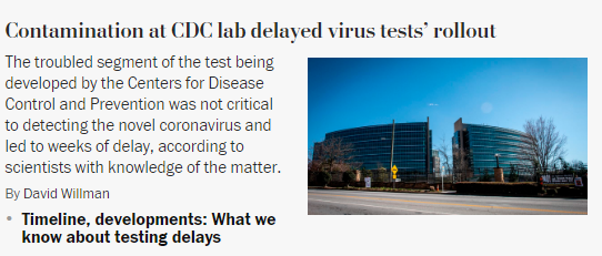 美媒：CDC实验室污染致检测延误 官员称“对国家毁灭性影响”