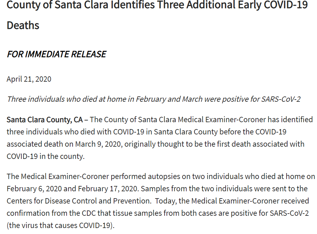 出现死亡病例时间提前三周！新冠病毒或早已在美“社区传播”