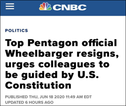 北美观察丨美多名高官辞职，指特朗普违背核心价值观