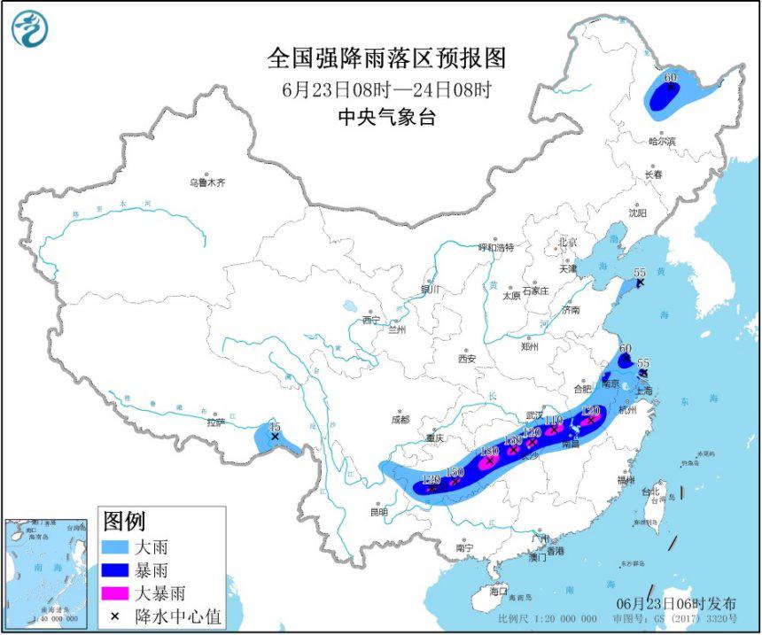 江淮江南等地有强降雨 贵州局地有大暴雨