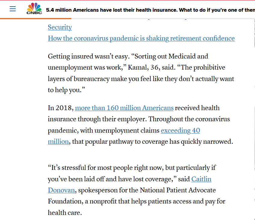 北美观察丨540万美国人因疫情失去医疗保险 联邦政府坐视不管