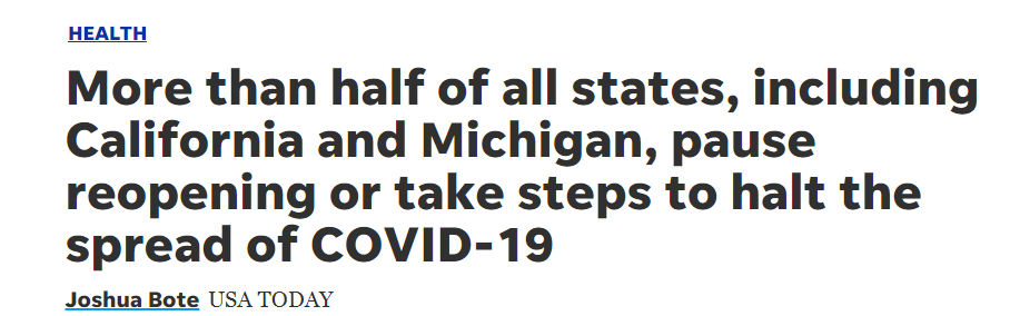 北美观察丨美国疫情反弹真够狠：多州暂停重启，民众联手抵制