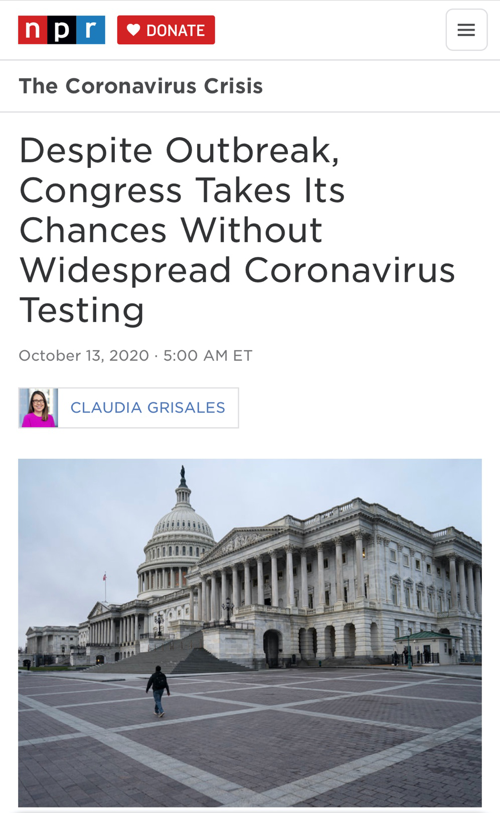 北美观察丨确诊新冠肺炎的议员发言竟不戴口罩 美高层疫情扩散难收场