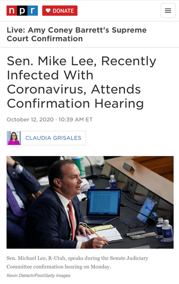 北美观察丨确诊新冠肺炎的议员发言竟不戴口罩 美高层疫情扩散难收场