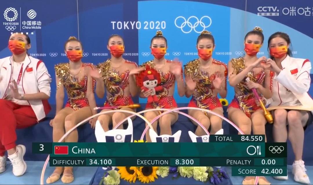 中国队获得东京奥运会艺术体操团体赛第四名