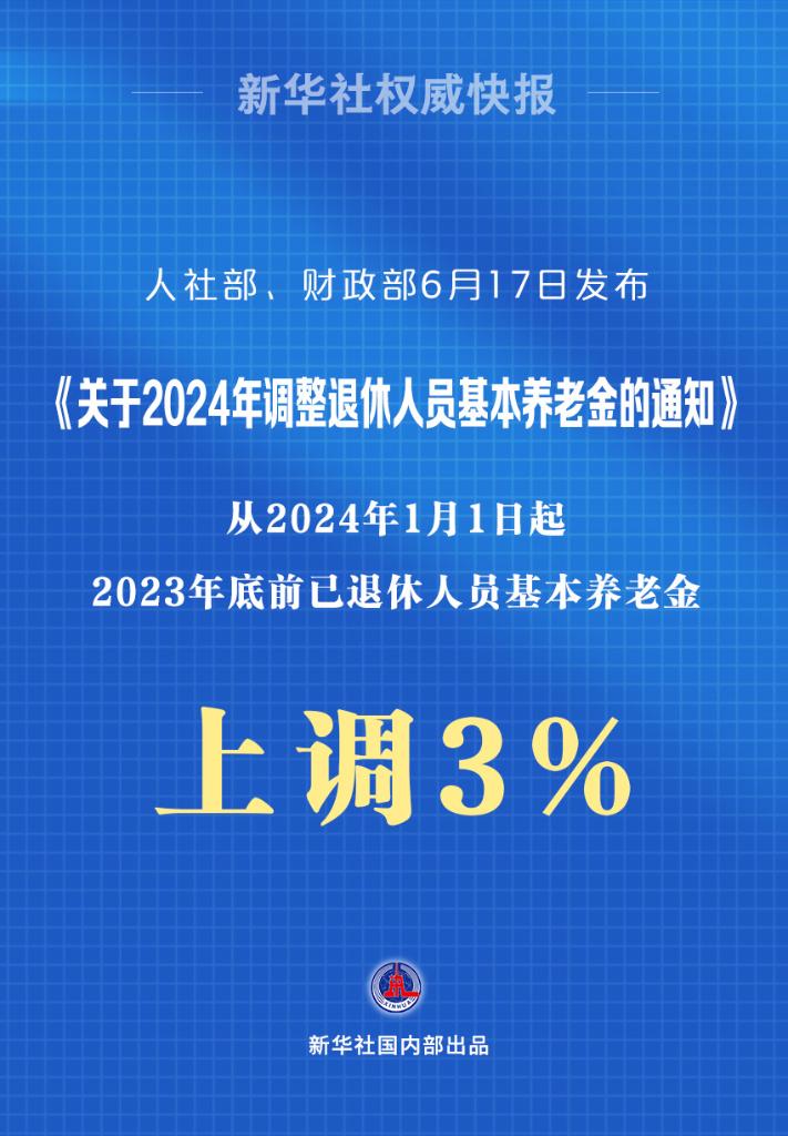 新华鲜报丨利好1.4亿退休人员！2024年基本养老金再涨3%