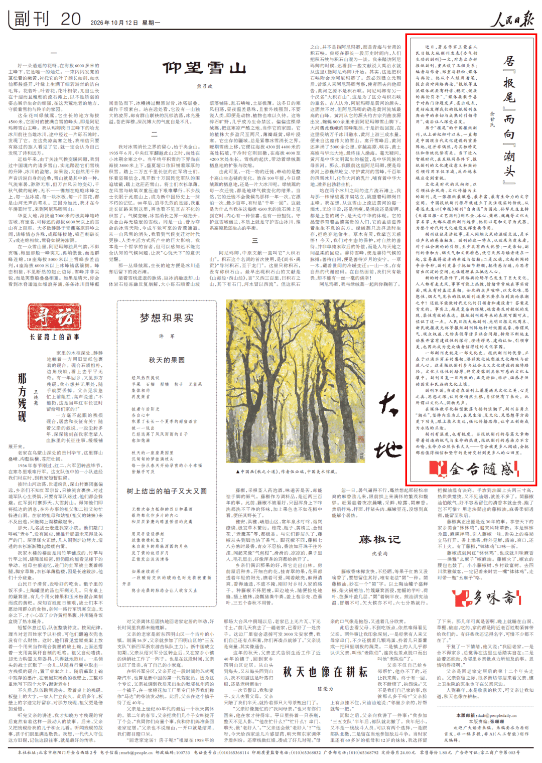 央媒连发五文热论副刊的责任使命