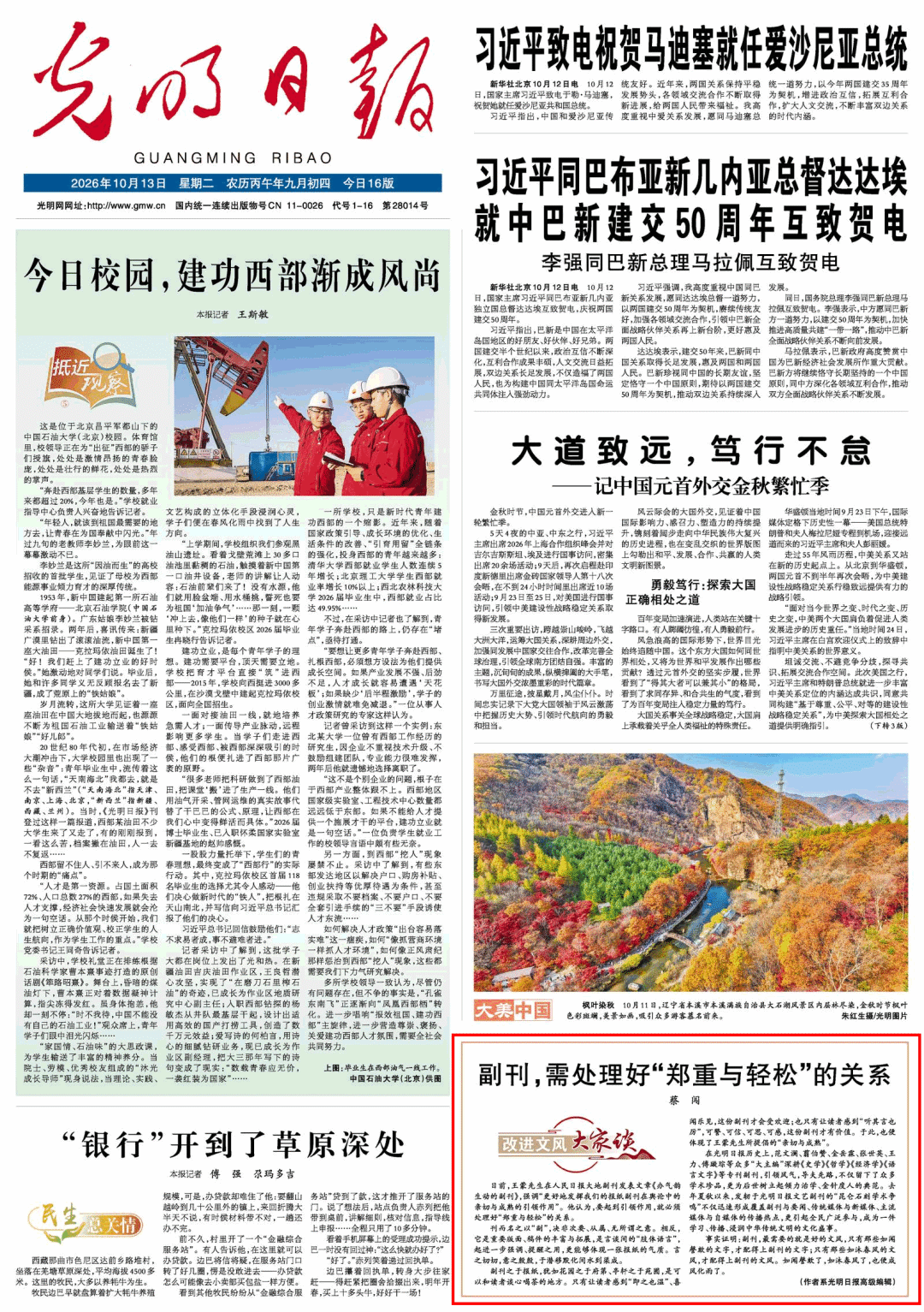 央媒连发五文热论副刊的责任使命